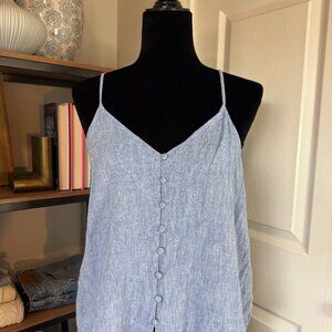 BP. (Nordstrom) Chambray Linen Blend Button-front Top - Size M